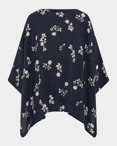 Eskandar Dps Scoop Neck 34 Sleeve Top Mid Plus In Navy