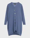 Eskandar Extra Wide V-neck Cashmere Cardigan In Bluewash