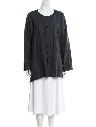 Pre-owned Eskandar Faux Shearling Evening Jacket In Blue