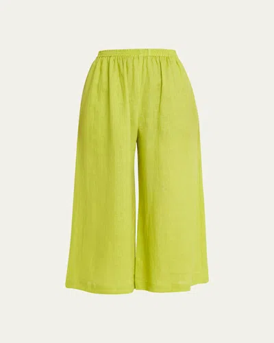 Eskandar Flared Crop Linen Trousers