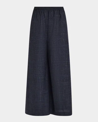 Eskandar Flared Culotte In Navy