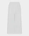Eskandar Flared Linen Culottes In White