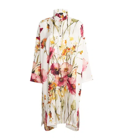 Eskandar Floral Stand-collar Shirt In Multi