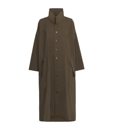 Eskandar High-neck Long Coat In Green
