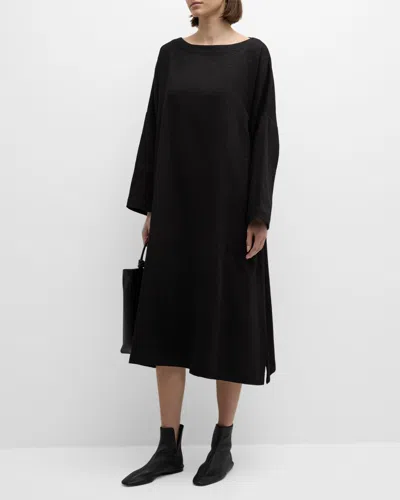 Eskandar Imperial Scoop-neck Dress In Black
