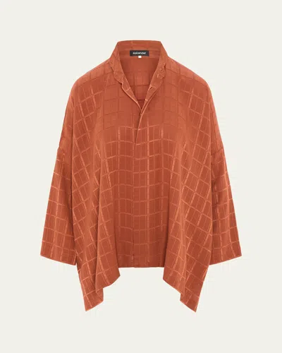 Eskandar Jacquard Silk Satin Shirt In Multi