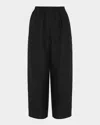 Eskandar Longer Japanese Trousers With Ankle Slits In Black