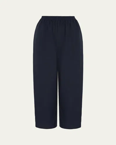 Eskandar Japanese Wide-leg Trousers In Navydark