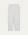 Eskandar Linen Japanese Trousers In White