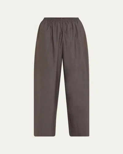 Eskandar Japanese Wool Trousers In Bark