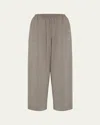 Eskandar Linen Japanese Trousers In Mushroom