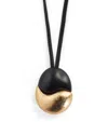 Eskandar Kamagong Goldfoil-detail Interconnected Oval Pendant Necklace