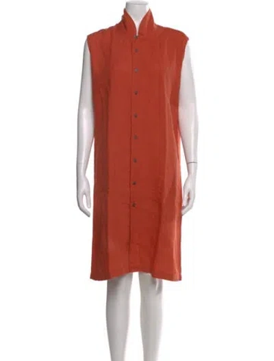 Pre-owned Eskandar Knee-length Dress In Orange