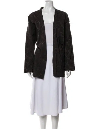 Pre-owned Eskandar Lace Patterned Jacket In Brown