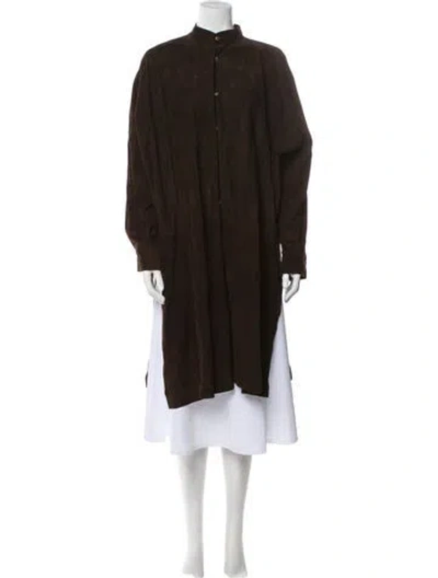 Pre-owned Eskandar Leather Coat In Brown