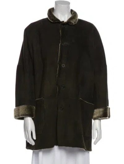 Pre-owned Eskandar Leather Coat In Green