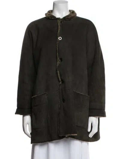 Pre-owned Eskandar Leather Coat In Green