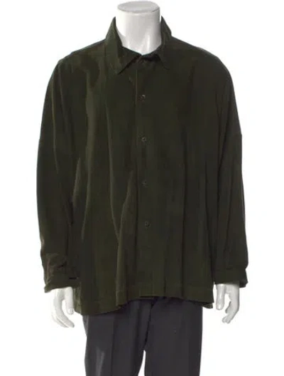 Pre-owned Eskandar Leather Long Sleeve Shirt In Green