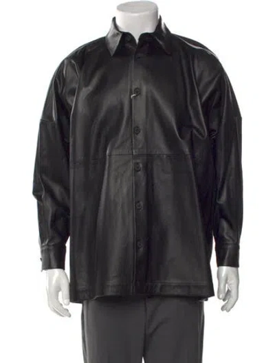 Pre-owned Eskandar Leather Long Sleeve Shirt W/ Tags In Multi
