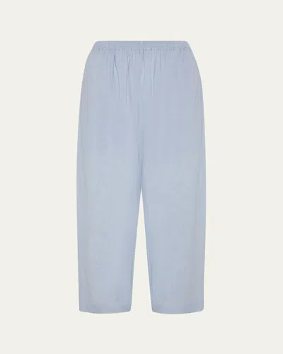 Eskandar Lightweight Linen Japanese Trousers In Blue