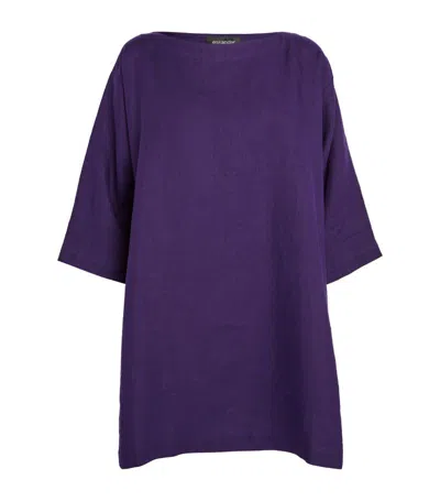 Eskandar Linen A-line Blouse In Purple