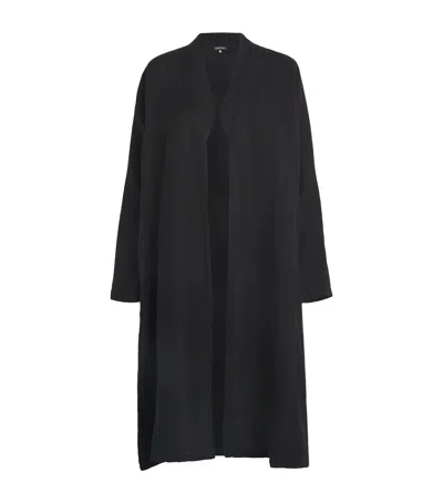 Eskandar Linen Bakhtiari Coat In Black