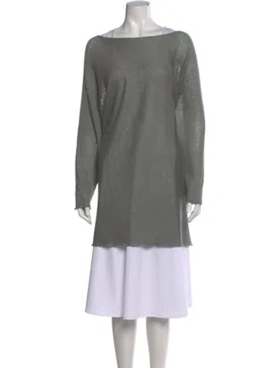 Pre-owned Eskandar Linen Bateau Neckline Sweater In Gray