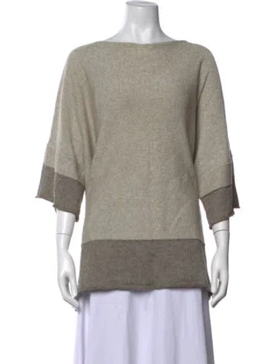 Pre-owned Eskandar Linen Bateau Neckline Sweater In Neutral