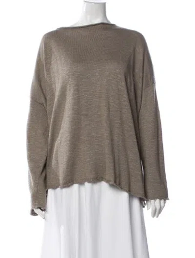 Pre-owned Eskandar Linen Bateau Neckline Sweater In Neutral