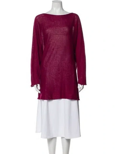 Pre-owned Eskandar Linen Bateau Neckline Sweater In Pink