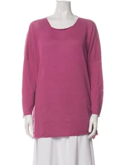 Pre-owned Eskandar Linen Bateau Neckline Sweater In Pink