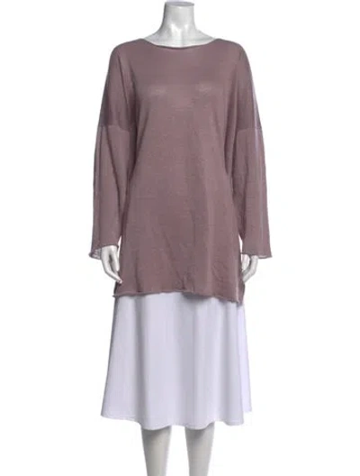 Pre-owned Eskandar Linen Bateau Neckline Sweater In Purple