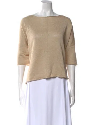 Pre-owned Eskandar Linen Bateau Neckline Sweater W/ Tags In Neutral