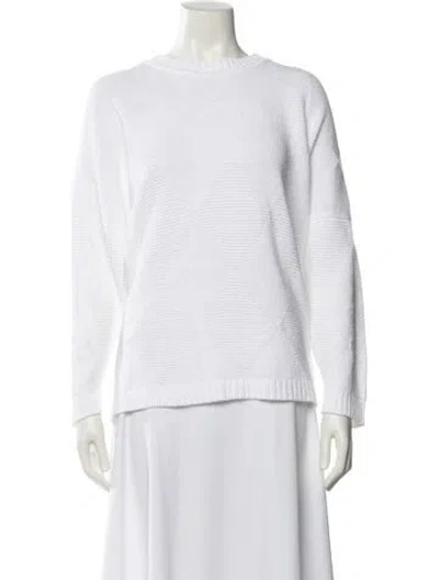 Pre-owned Eskandar Linen Bateau Neckline Sweater W/ Tags In White