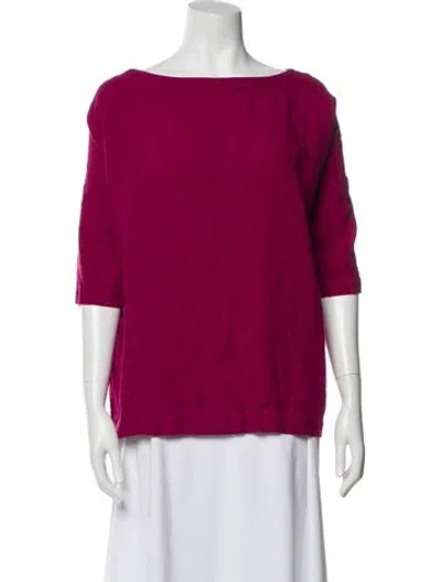 Pre-owned Eskandar Linen Bateau Neckline Top In Pink