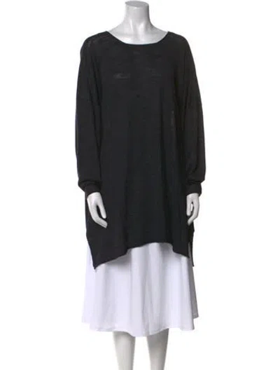 Pre-owned Eskandar Linen Bateau Neckline Tunic In Gray