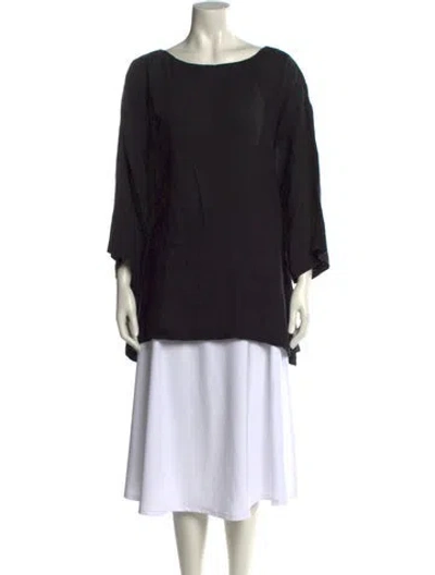 Pre-owned Eskandar Linen Bateau Neckline Tunic In Gray