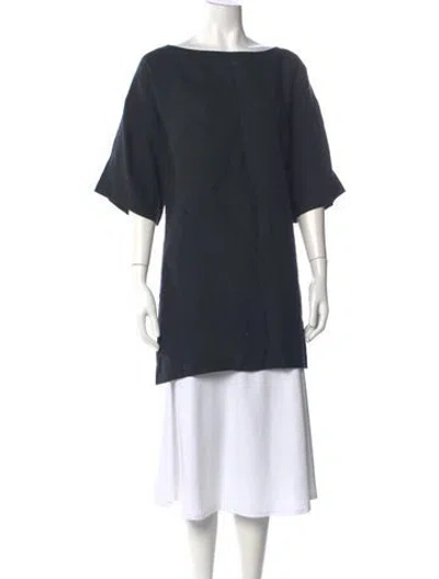 Pre-owned Eskandar Linen Bateau Neckline Tunic In Gray