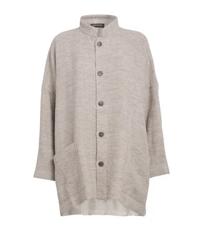 Eskandar Linen-blend Mandarin Jacket