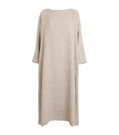 Eskandar Linen-blend Maxi Dress In Neutral