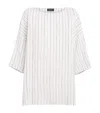 Eskandar Linen-blend Stripe Tunic Top