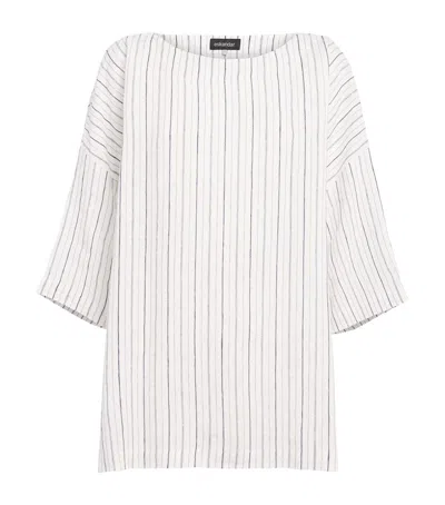 Eskandar Linen-blend Stripe Tunic Top