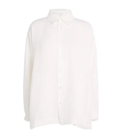 Eskandar Linen Caucasus Shirt In White