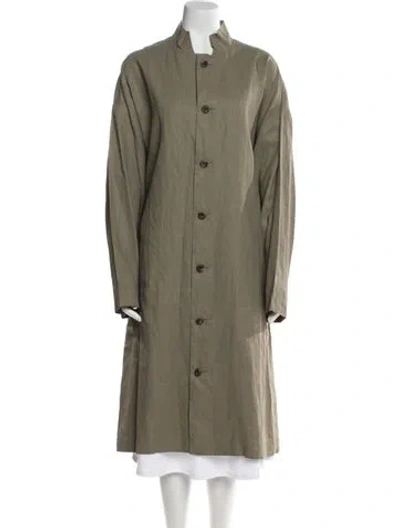 Pre-owned Eskandar Linen Coat In Green