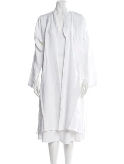 Pre-owned Eskandar Linen Coat In White