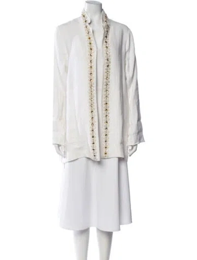 Pre-owned Eskandar Linen Coat In White