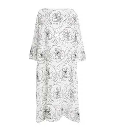 Eskandar Linen-cotton Embroidered Midi Dress In White