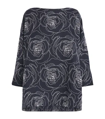 Eskandar Linen-cotton Embroidered Tunic Top In Gray