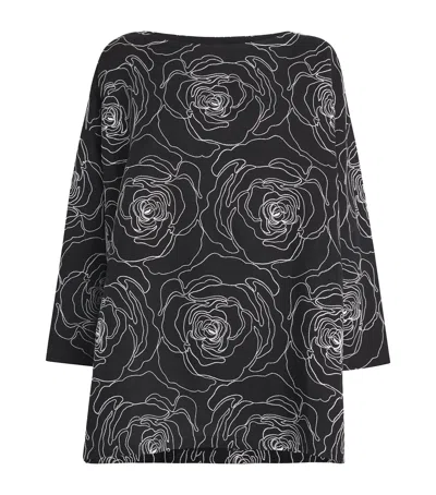 Eskandar Linen-cotton Embroidered Tunic Top In Black