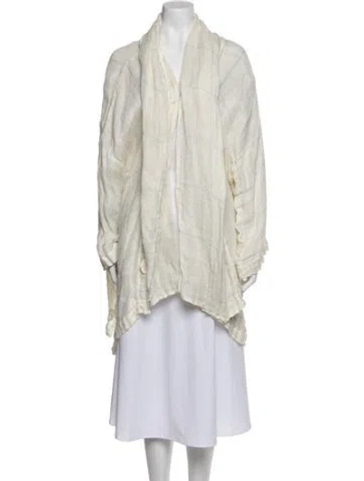 Pre-owned Eskandar Linen Cowl Neck Sweater In White